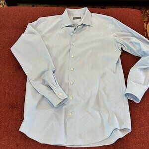 Trumaker Custom Clothing, L/XL, White with Fine Blue Plaid